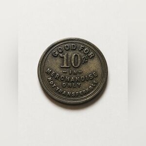 Rare Antique Alabama Lumber Token 10¢ Uriah ALA Scrip Merchandise Trade Token